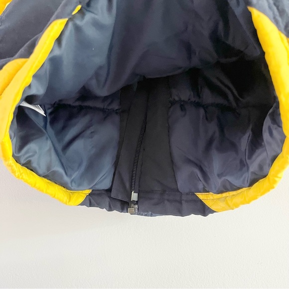 Nike Kids Winter Navy Blue Yellow Jacket with Double Closure Back Spell Out 3T - Picture 8 of 11